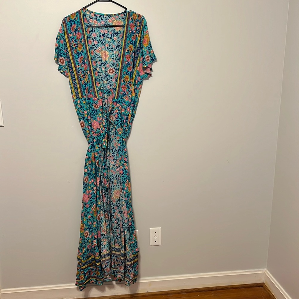 Women’s boho maxi wrap dress
